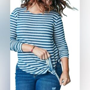 Stella & Dot Blue Striped Tatum Women's Top
